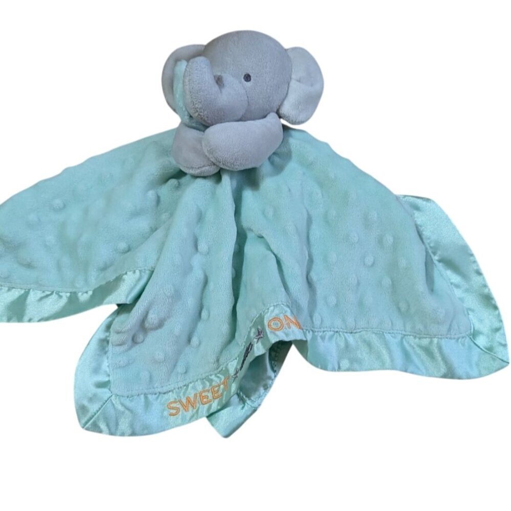 Carter's Lovey Elephant Security Blanket Sweet Little One Satin Trim 14.5"